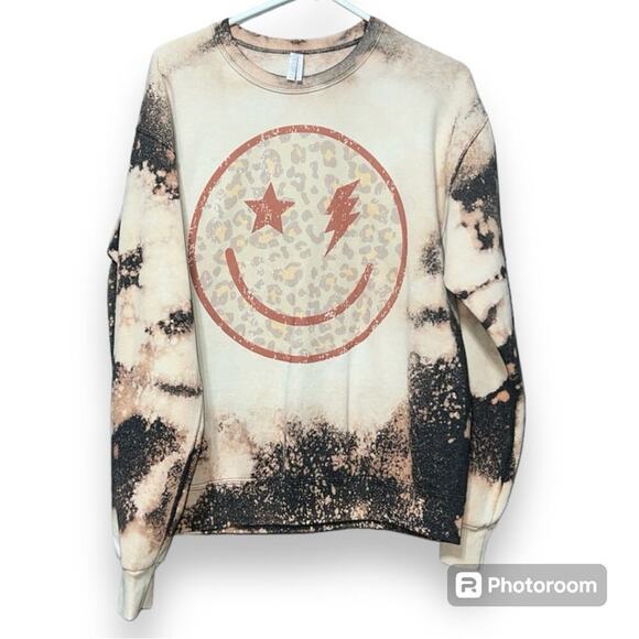 EUC Women’s Tye Die Smiley Face Sweater - Picture 1 of 12